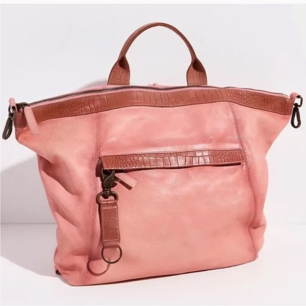 Pink Leather Tote Bag by Free People